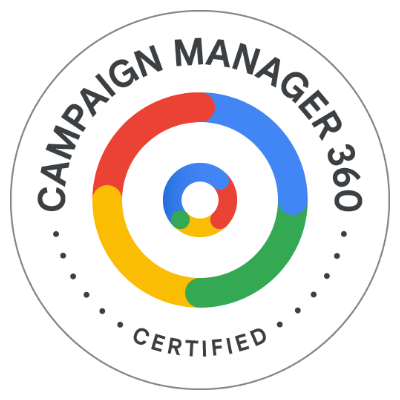 Badge der Google-Zertifizierung zu Google Campaign Manager 360